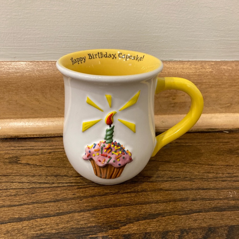 Happy birthday cupcake cup mug coffee, tea
